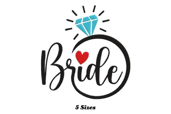 Bride Wedding Ring Embroidery Design