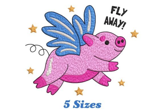 Fly Away Funny Pig Embroidery Design Review
